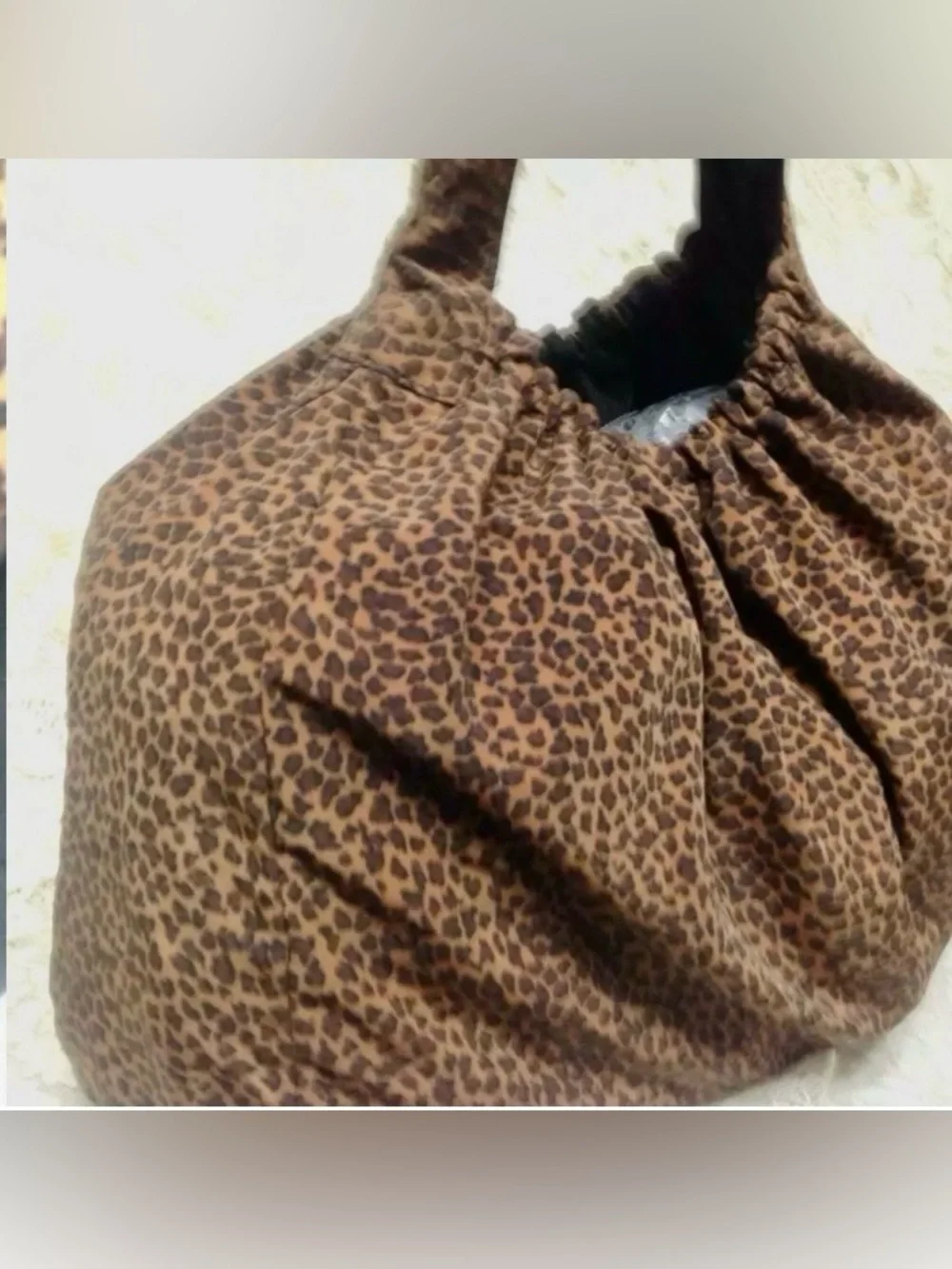 Bottega Veneta Reversible Black and Animal Print Tote Bag 20in x 14in x 6in (kft